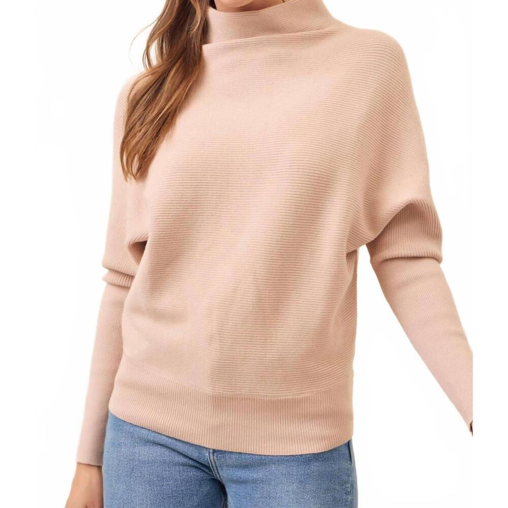 NEW RIVIR lina mock neck pullover in beige